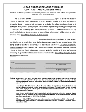 LHSAA Substance Abuse Consent Form