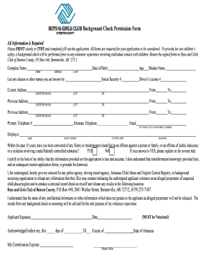 Background Check Permission Form - Boys & Girls Club of Benton ...