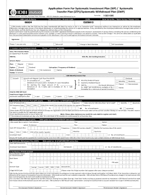 Systematic Investment Plan Application Form