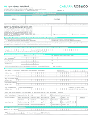 Mutual Fund Application Form