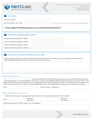 Authorised Representative Appointment Form