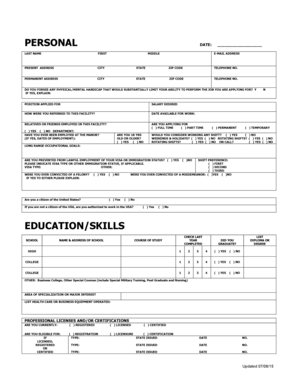 Employment Application Form