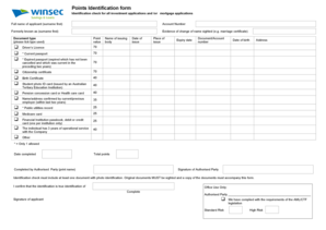 Investment and Mortgage Identification Check Form