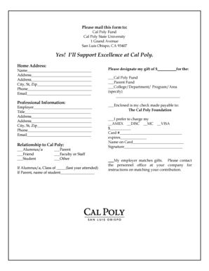 Cal Poly Donation Form