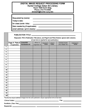 Digital Image Request Processing Form