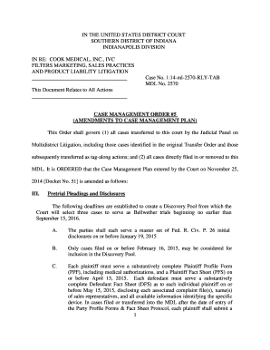 Southern District Of Indiana Case Management Plan Fill Online Southern District Of Indiana Case Management Plan Fill Online