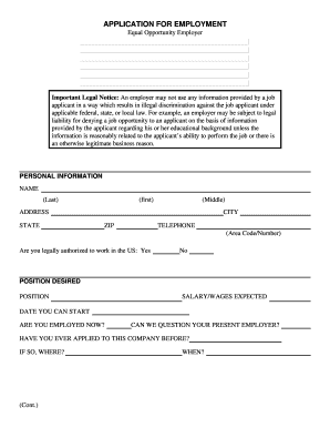 Employment Application Form