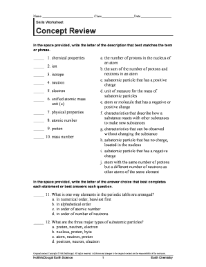 Skills Worksheet Concept Review - Fill and Sign Printable Template Online