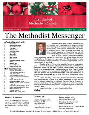 December 1 Newsletter - First United Methodist Church of Gilmer!