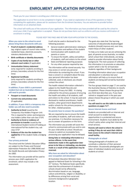 School Enrolment Application Form
