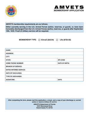 AMVETS Membership Application