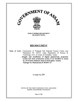 Tender agreement format - Planetarium for ASTEC under Department of Science & - pwdbldg assam etenders