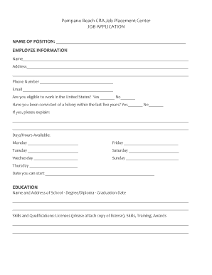Job Application Form