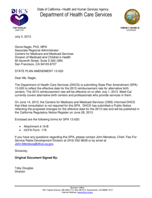 Ca letter head format in pdf - GOVERNOR July 3, 2013 Gloria Nagle, PhD, MPA Associate Regional Administrator Centers for Medicare and Medicaid Services Division of Medicaid and Childrens Health 90 Seventh Street, Suite 5300 (5W) San Francisco, CA 941036707 STATE PLAN - -