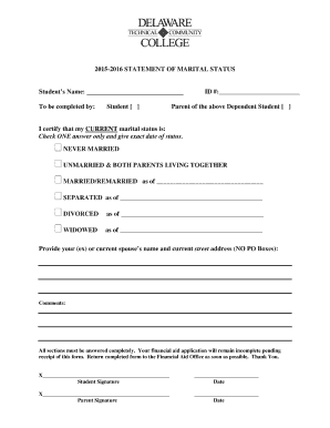 Statement of Marital Status