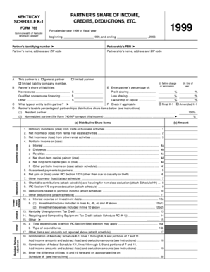 Kentucky Partner’s Share of Income Form 765