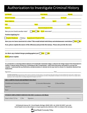 Grand Rapids Community College Student Employment Application