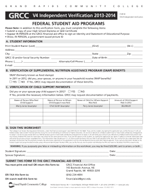 GRCC Independent Verification Form