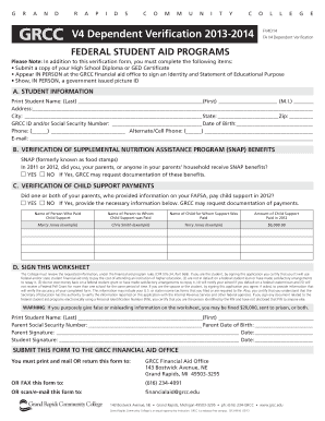 GRCC Dependent Verification Form