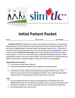 SLIM TLC Initial Patient Packet