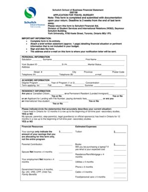 Schulich School of Business Financial Statement