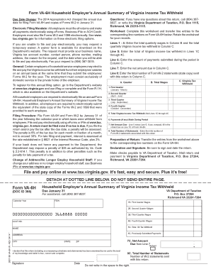 Virginia Household Employer Annual Tax Summary