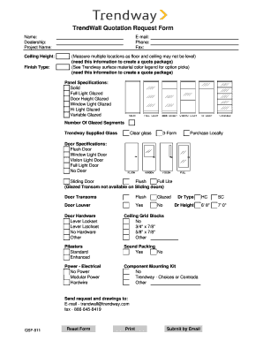 TrendWall Quotation Request Form