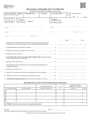 Oklahoma Consumer Use Tax Return