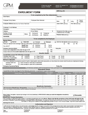 GPM Employee Enrollment Form