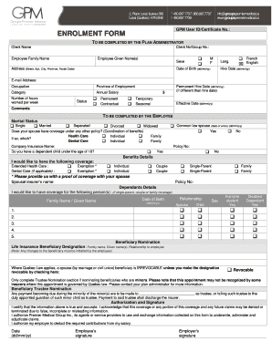 Employee Enrolment Form