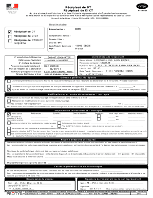 Récépissé de DICT