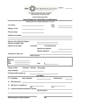 Tenant Maintenance Request Form