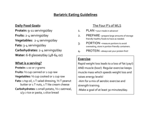 Bariatric Eating Guidelines