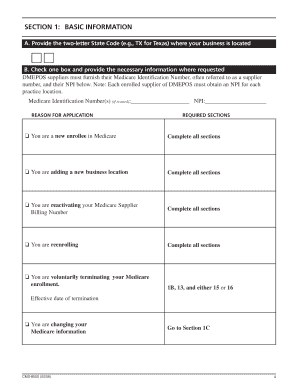 Medicare DMEPOS Enrollment Application