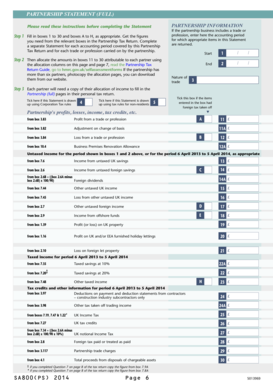 UK Partnership Tax Return Statement
