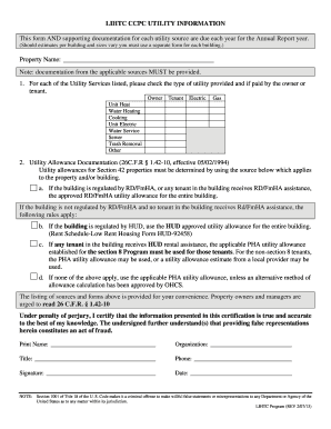 LIHTC Utility Information Form