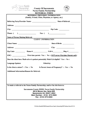 Nurse-Family Partnership Referral Form