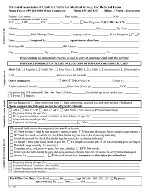 Perinatal Associates Referral Form
