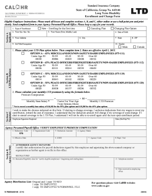 California Long Term Disability Enrollment Form