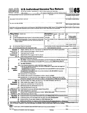 US Individual Income Tax Return 1965