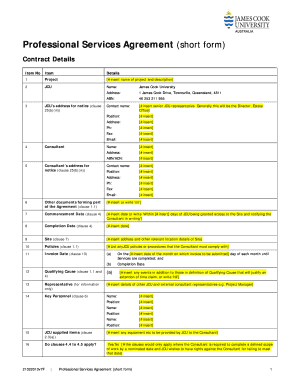 Professional Services Agreement Short Form