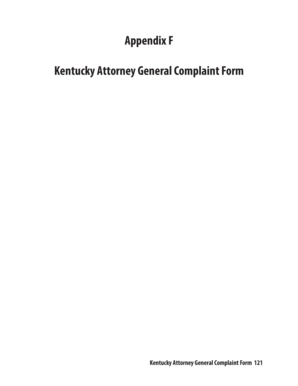 Kentucky Attorney General Complaint Form