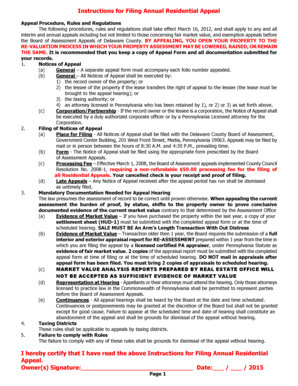 Annual Residential Appeal Form