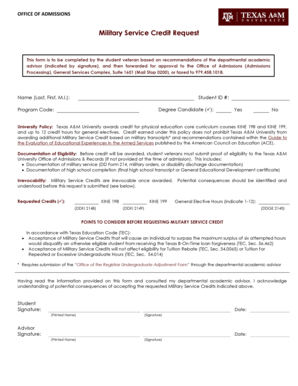 Military Service Credit Request Form