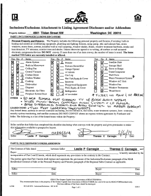 DC Seller's Disclosure Statement