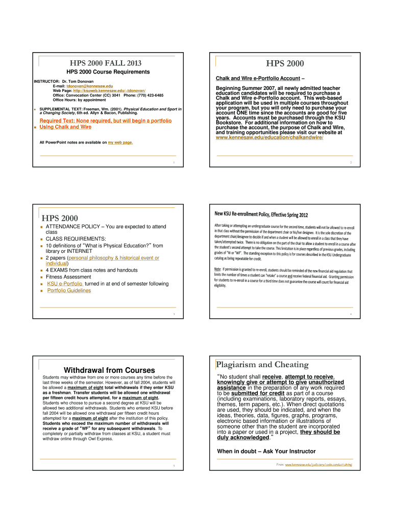 Fillable Online ksuweb kennesaw Chalk and Wire ePortfolio Account Fax Email Print pdfFiller