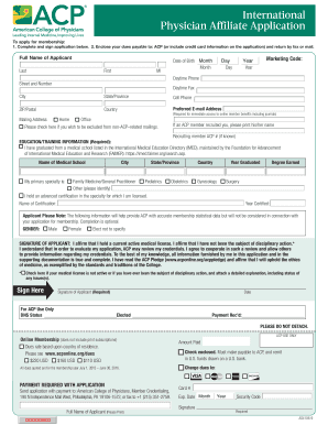 International Physician Affiliate Application