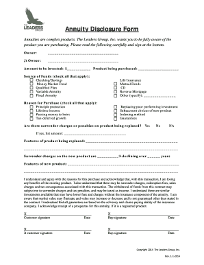 Annuity Disclosure Form