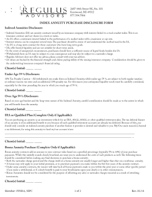 Indexed Annuity Purchase Disclosure Form