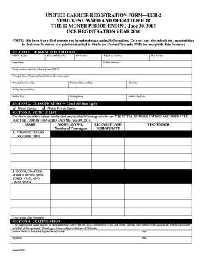 Unified Carrier Registration Form UCR-2
